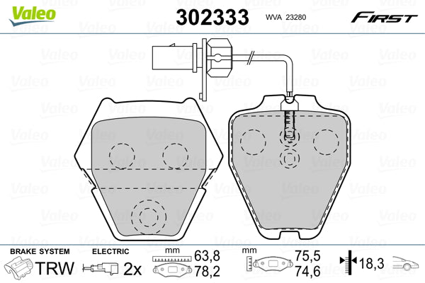set placute frana,frana disc 302333 VALEO