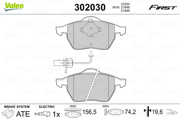 set placute frana,frana disc 302030 VALEO