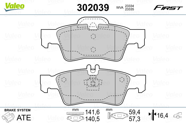 set placute frana,frana disc 302039 VALEO