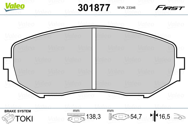 set placute frana,frana disc 301877 VALEO