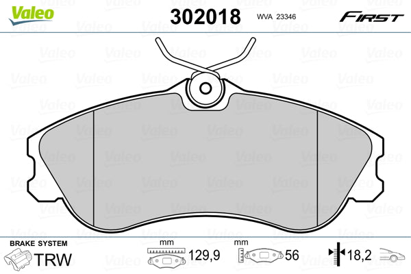 set placute frana,frana disc 302018 VALEO