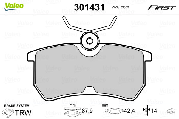 Set placute frana VALEO 301431