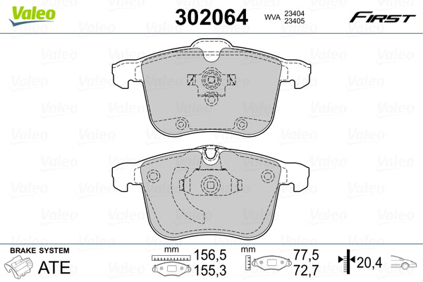 Set placute frana VALEO 302064