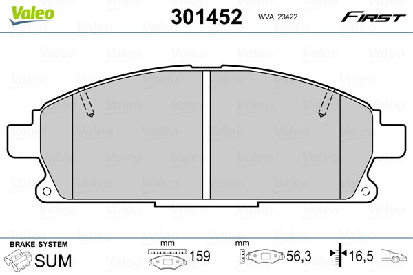 set placute frana,frana disc 301452 VALEO