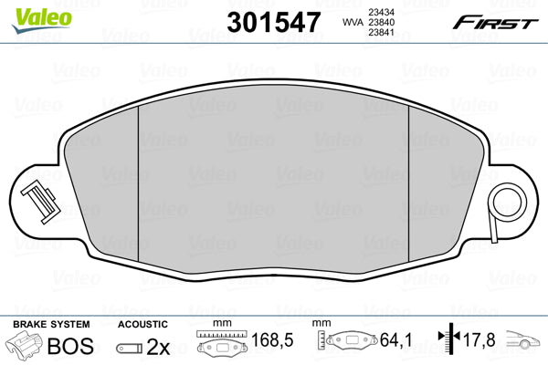 set placute frana,frana disc 301547 VALEO