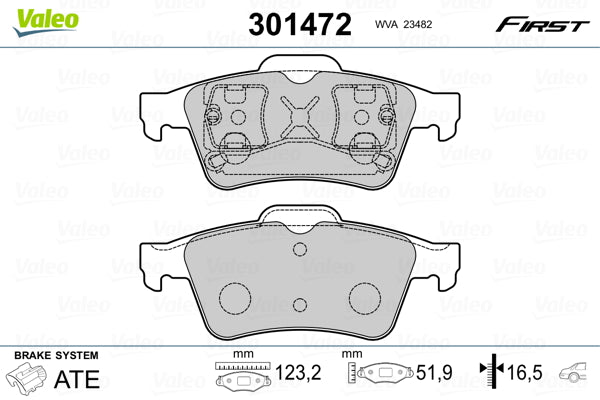 set placute frana,frana disc 301472 VALEO