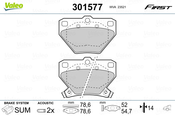 set placute frana,frana disc 301577 VALEO