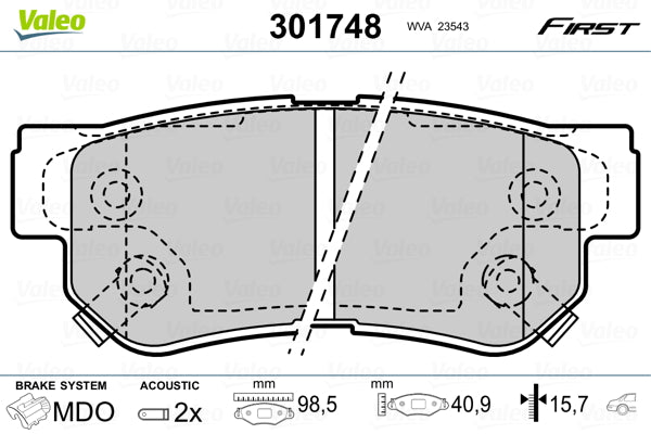 set placute frana,frana disc 301748 VALEO