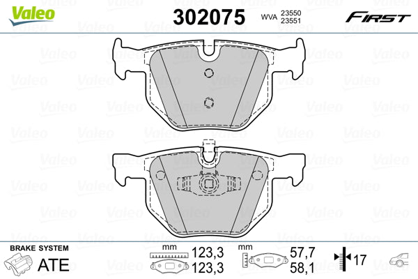 set placute frana,frana disc 302075 VALEO