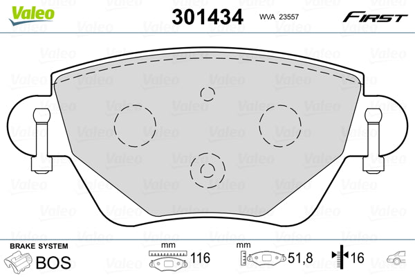 set placute frana,frana disc 301434 VALEO