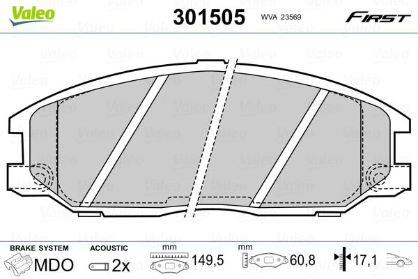set placute frana,frana disc 301505 VALEO