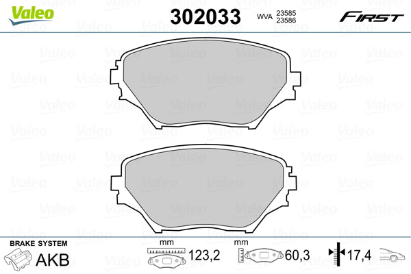 set placute frana,frana disc 302033 VALEO
