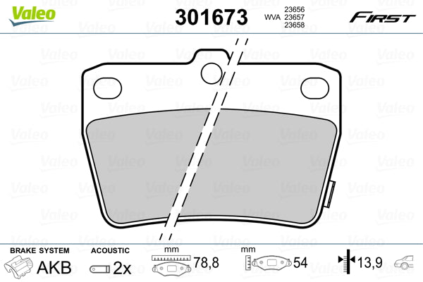 set placute frana,frana disc 301673 VALEO