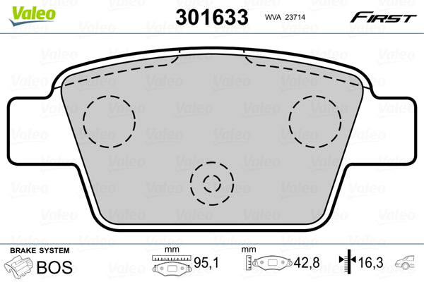 set placute frana,frana disc 301633 VALEO