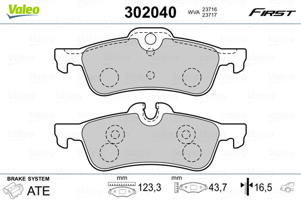 set placute frana,frana disc 302040 VALEO