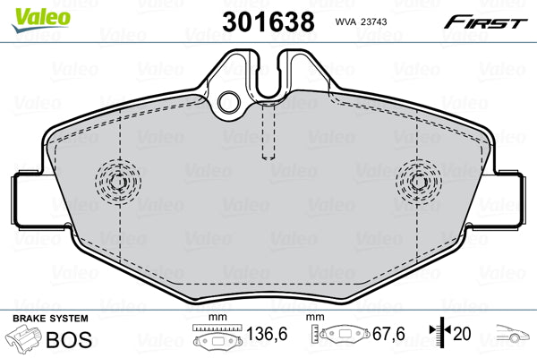 set placute frana,frana disc 301638 VALEO
