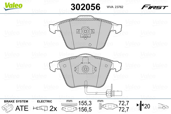 set placute frana,frana disc 302056 VALEO