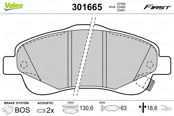 set placute frana,frana disc 301665 VALEO