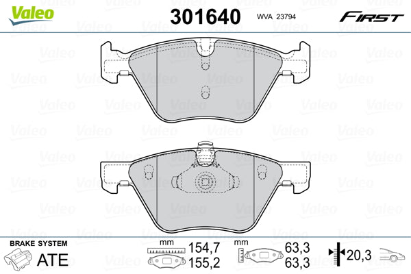 set placute frana,frana disc 301640 VALEO