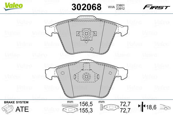 set placute frana,frana disc 302068 VALEO