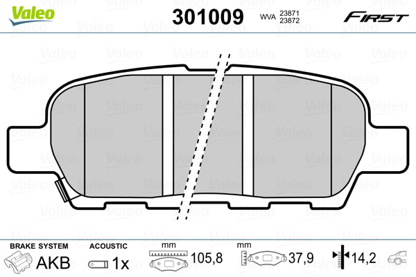 set placute frana,frana disc 301009 VALEO