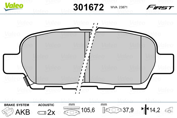 set placute frana,frana disc 301672 VALEO