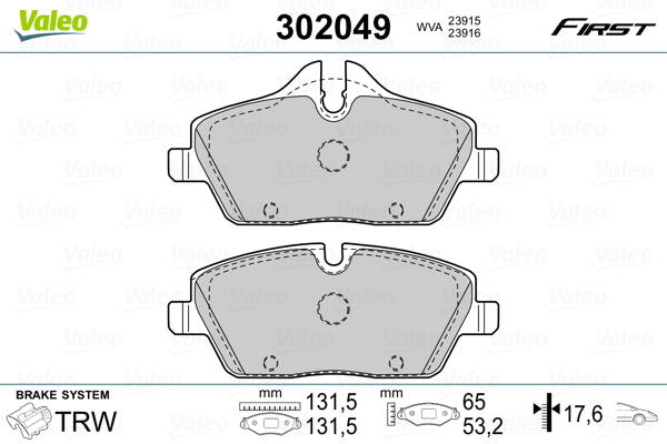 set placute frana,frana disc 302049 VALEO