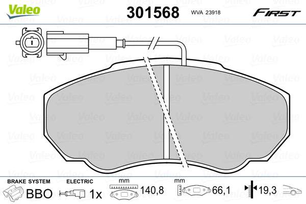 set placute frana,frana disc 301568 VALEO