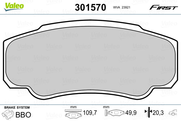 set placute frana,frana disc 301570 VALEO