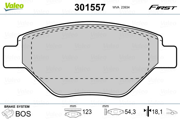 set placute frana,frana disc 301557 VALEO