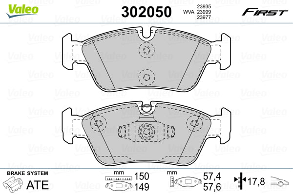 set placute frana,frana disc 302050 VALEO
