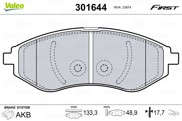set placute frana,frana disc 301644 VALEO