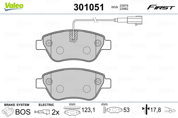 set placute frana,frana disc 301051 VALEO