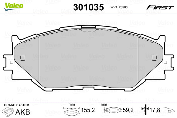 set placute frana,frana disc 301035 VALEO