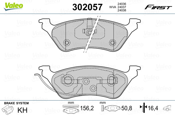 set placute frana,frana disc 302057 VALEO