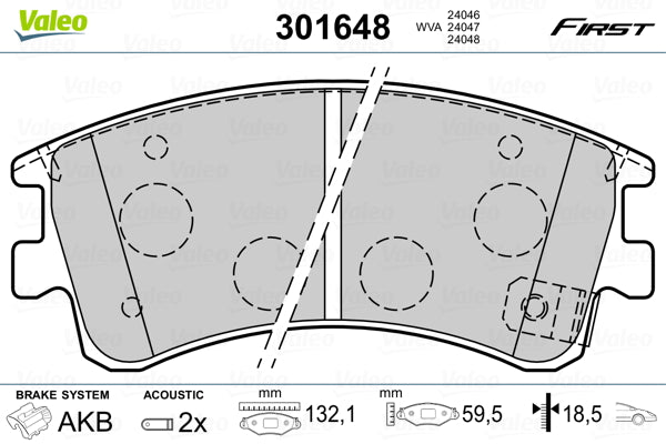set placute frana,frana disc 301648 VALEO