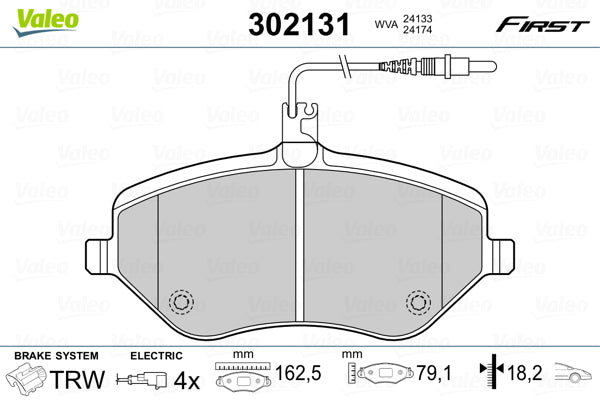 set placute frana,frana disc 302131 VALEO