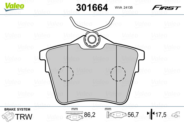 set placute frana,frana disc 301664 VALEO