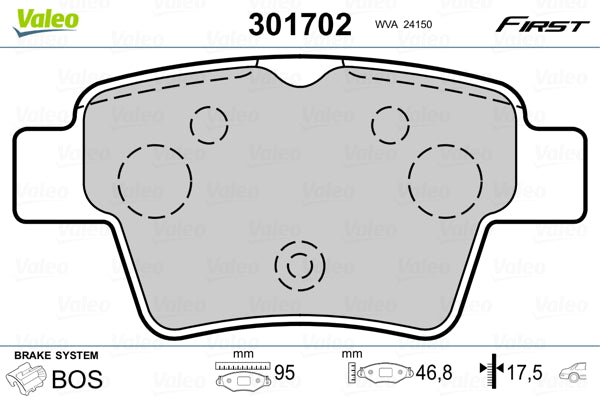 set placute frana,frana disc 301702 VALEO