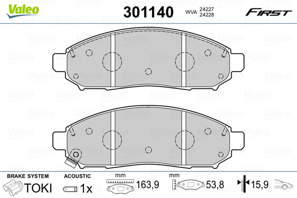 set placute frana,frana disc 301140 VALEO