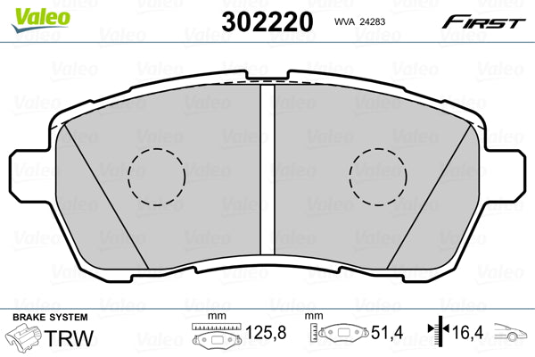 set placute frana,frana disc 302220 VALEO