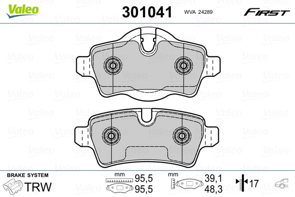 set placute frana,frana disc 301041 VALEO