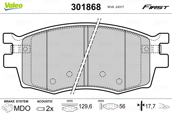 set placute frana,frana disc 301868 VALEO