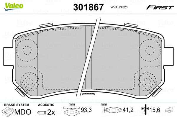 set placute frana,frana disc 301867 VALEO