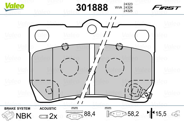 Set placute frana VALEO 301888
