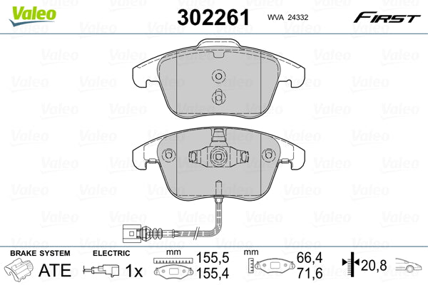 set placute frana,frana disc 302261 VALEO