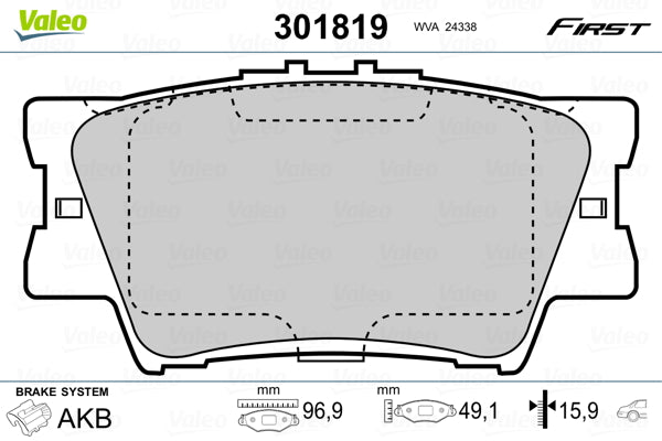 set placute frana,frana disc 301819 VALEO