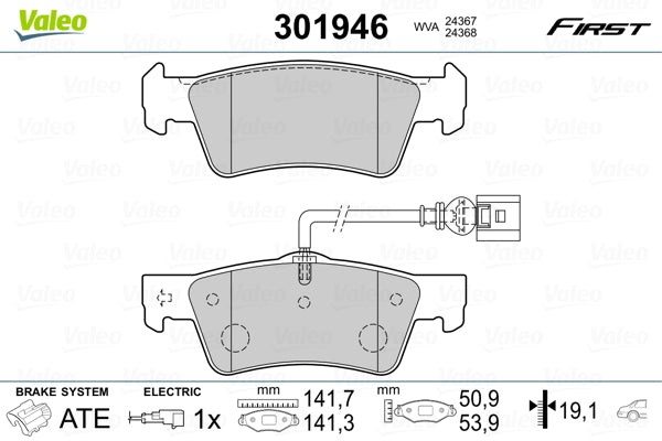 set placute frana,frana disc 301946 VALEO