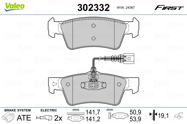 set placute frana,frana disc 302332 VALEO
