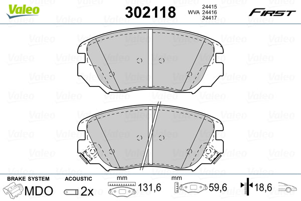 set placute frana,frana disc 302118 VALEO